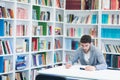 Portret od student in school library