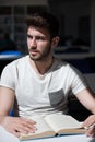 Portret od student in school library Royalty Free Stock Photo