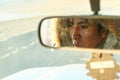Portret of unknown local driver in his car, Jan 10, 2011 on Altiplano, Bolivia Royalty Free Stock Photo