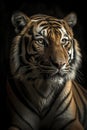 Tiger head portrait, created with generative AI