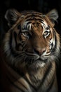 Tiger head portrait, created with generative AI