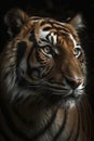 Tiger head portrait, created with generative AI