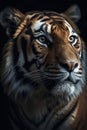 Tiger head portrait, created with generative AI