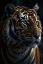 Tiger head portrait, created with generative AI