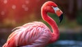 portrite Pink flamingo blure background