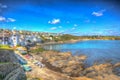 Portscatho Cornwall harbour village and boats colourful hdr