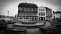 Portsmouth England cityscape in black and white - PORTSMOUTH, ENGLAND - DECEMBER 29, 2019