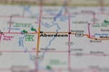 26-28-2021 Portsmouth, Hampshire, UK, Aberdeen South Dakota USA shown on a Geography map or Road map