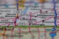 05-14-2021 Portsmouth, Hampshire, UK, Centreville Michigan USA shown on a Geography map or road map Royalty Free Stock Photo