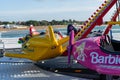 10/12/19 Portsmouth, Hampshire, UK Airplane ride for children at a funfair Royalty Free Stock Photo