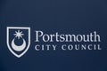 07-07-2021 Portsmouth, Hampshire, UK The Portsmouth City Council logo on a sign board