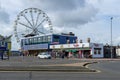 10/09/2019 Portsmouth, Hampshire, UK Clarence pier amusement park in Southsea, Portsmouth with a ferris wheel or big wheel in the