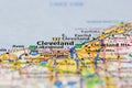 04-26-2021 Portsmouth, Hampshire, UK Cleveland Ohio USA and surrounding areas Shown on a road map or Geography map