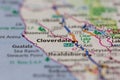 04-29-2021 Portsmouth, Hampshire, UK, Cloverdale California USA shown on a Geography map or road map Royalty Free Stock Photo