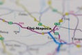 03-22-2021 Portsmouth, Hampshire, UK Cluj Napoca Shown on a Geography map or road map Royalty Free Stock Photo