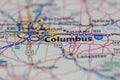 04-26-2021 Portsmouth, Hampshire, UK Columbus Ohio USA and surrounding areas Shown on a road map or Geography map