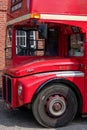 06/06/2019 Portsmouth, Hampshire, UK The drivers cab of a red routemaster bus