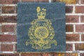 08-24-2021 Portsmouth, Hampshire, UK, The Emblem or crest of Her Majesty's Royal Marines Royalty Free Stock Photo