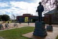 06/06/2019 Portsmouth, Hampshire, UK The entrance of the D-Day story museum in Southsea with the statue of Field marshal