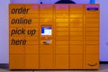 The exterior of an amazon locker