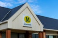 The exterior or facade of a Morrisons supermarket showing the company logo or sign