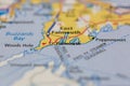 04-30-2021 Portsmouth, Hampshire, UK, Falmouth Massachusetts USA Shown on a Geography map or road map
