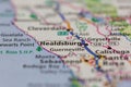 04-29-2021 Portsmouth, Hampshire, UK, Healdsburg California USA shown on a Geography map or road map Royalty Free Stock Photo