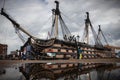 HMS Victory Admiral Lord Nelsons flag ship from the battle of trafalgar docked in Portsmouth