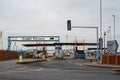 The international freight entrance or lorry entrance at Portsmouth Continental ferry port