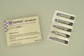 02/15/2020 Portsmouth, Hampshire, UK Lantus insulin box and lantus insulin vials in the packaging, insulin used by diabetics Royalty Free Stock Photo