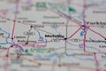 08-16-2021 Portsmouth, Hampshire, UK, Melville Saskatchewan Canada Shown on a road map or Geography map