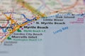 06-08-2021 Portsmouth, Hampshire, UK Myrtle beach South Carolina USA Shown on a Road map or Geography map Royalty Free Stock Photo