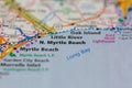 06-08-2021 Portsmouth, Hampshire, UK North Myrtle Beach South Carolina USA Shown on a Road map or Geography map Royalty Free Stock Photo