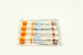 02/15/2020 Portsmouth, Hampshire, UK Novorapid insulin vials in packaging, insulin used by diabetics