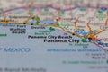 04-30-2021 Portsmouth, Hampshire, UK, Panama City Beach Florida USA Shown on a geography map or road map Royalty Free Stock Photo