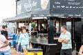 08/11/2019 Portsmouth, Hampshire, UK People queuing for food at an outdoor event or festival