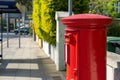 04/09/2020 Portsmouth, Hampshire, UK A red royal mail post box on an empty street Royalty Free Stock Photo