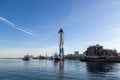 07/12/2020 Portsmouth, Hampshire, UK reflections of spinnaker tower and Gunwharf Quays from old Portsmouth