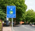 07-25-2022 Portsmouth, Hampshire, UK, A road sign showing that cars are entering a clean air zone and that charges apply