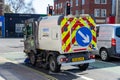 04/01/2020 Portsmouth, Hampshire, UK A road sweeper or road sweeping van driving on the roadside