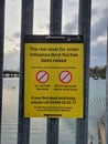 02-19-2021 Portsmouth, Hampshire, UK A sign by the sea warning if increased cases of bird flu or avian flu