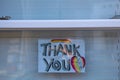 08/02/2020 Portsmouth, Hampshire, UK A thank you sign in a window drawn by a child during the Covid-19 or Coronavirus outbreak