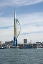 Portsmouth Spinnaker Tower & HMC Vigilant. UK Border Control vessel