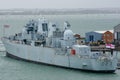 Bristol Royal Navy Destroyer D23 in Portsmouth Harbour Royalty Free Stock Photo