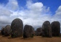 Portugal, Alentejo Region, Evora. Chromlech of Almendres standing granite stones.