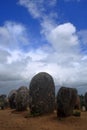 Portugal, Alentejo Region, Evora. Chromlech of Almendres standing granite stones.