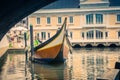 Portugal Aveiro in summer, little Venice of Portugal, Vouga river, Portugal Aveiro Chanel, typical tourist boat Royalty Free Stock Photo