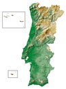Portugal - Azores - Madeira relief map