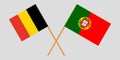 Portugal and Belgium. The Portuguese and Belgian flags. Official colors. Correct proportion. Vector