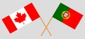 Portugal and Canada. The Portuguese and Canadian flags. Official colors. Correct proportion. Vector